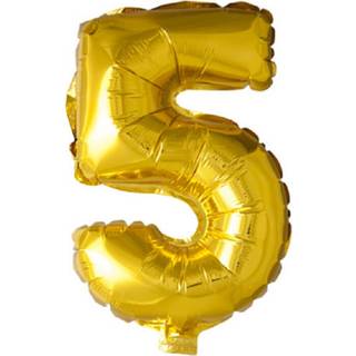Tal Folieballon "5" -Guld 66 Cm