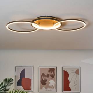Kiru LED-loftlampe, fyrretræ, længde 87,4 cm, 2 lyskilder, træ