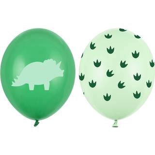 50 stk. Dinosaur tema balloner 30 cm mørke- og lysegrøn – Skab præhistorisk festmagi