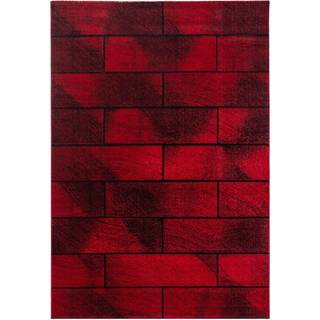 Beta Kortluvet Tæppeløber Geometrisk - Rød - 80x150 (Løber)
