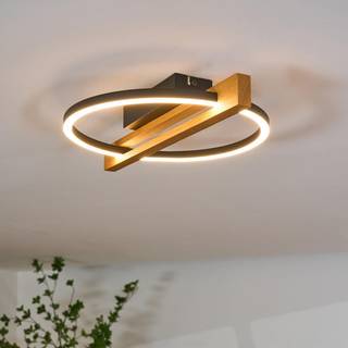 LED-loftslampe Tovak, fyrretræ, længde 39 cm, træ