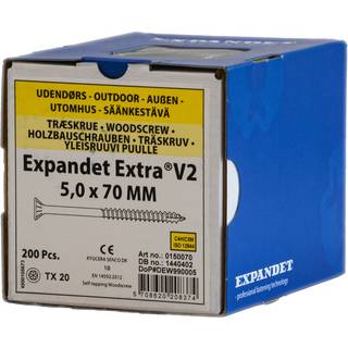 Expandet spånskrue UH udv. 5,0x70 mm TX20 PK 200