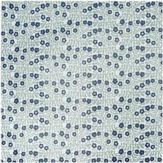 Druckstoff Blumen grün-blau 140cm beschichtet - Weiß, Grün, Blau