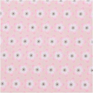 Meterware Baumwoll-Popelin rosa Kirschblüten - Rosa