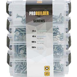 Probuilder Spånpladeskruesæt 320 dele