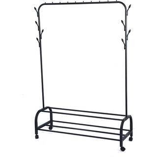 RACK North - Garderobe / Tøjstativ med hjul og bøjler i stål - 110x40x150 cm - Sort
