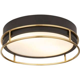 Phoenix loftslampe, Ø 30 cm, sort/messing, IP44