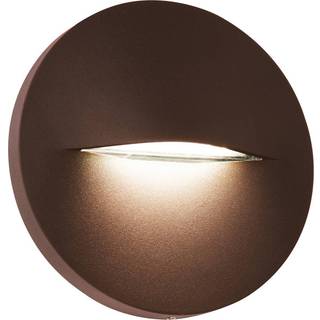 LED udendørs væglampe Vita, rustbrun, Ø 14 cm