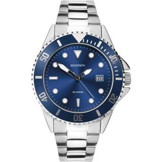 Sekonda Sports Quartz Blue Dial Stainless Steel Bracelet Men's Watch 1975