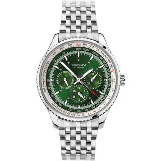 Sekonda Aviation Quartz Green Dial Stainless Steel Bracelet Men’s Watch 1935