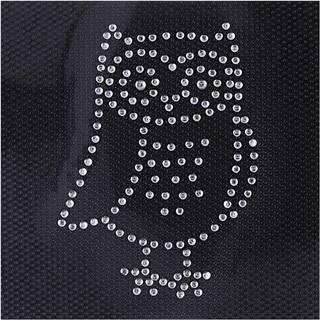 Bügelmotiv Eule 53x70mm Strass - Weiß