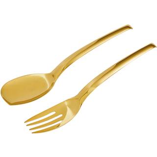 Sambonet Cutlery - 'Living' spoon and fork set in Gold Gold S/Steel