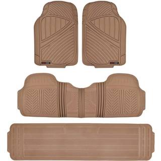 Motor Trend 3-Row Heavy Duty Rubber Floor Mats & Liners til bil SUV Van Front 2. & 3. r?kke Holdbar polymeriseret latex Fuld interi?rbeskyttelse