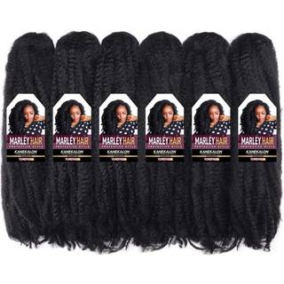 Toyotress Marleytwist Braiding Hair - 24 tommer 6 pakker Naturligt sort Langt Marley Hair til Faux Locs Afro Kinky Curly Marley Crochet Braids Sy