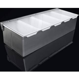 Ny Star Foodservice 48032 Rustfrit stålkrydderi -dispenser med 5 rum (ingen isbakke inkluderet)