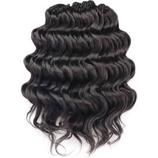 ToyoTree Ocean Wave h?klet h?r - 9 tommer 8 pakker m?rkebrun kort kr?llet dyb b?lge h?klet h?r syntetisk havb?lgefletning h?rforl?ngelser (9 tomm