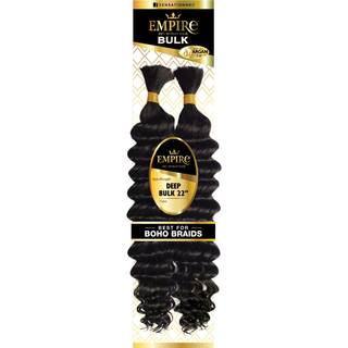 Sensationnel Empire Bulk Braiding - Deep Human Hair Braids til Knotless Boho Box eller Curly Loose Wave Styles (22 tommer 350 CopperRed)