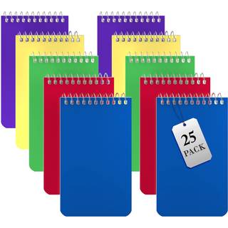 Alitte Small Notebooks Spiral Notepads 3x5 - (Bulk Pack of 25) Pocket Notebook Memo Pads til hjemmekontorskole - Foret college styrede papir - 5
