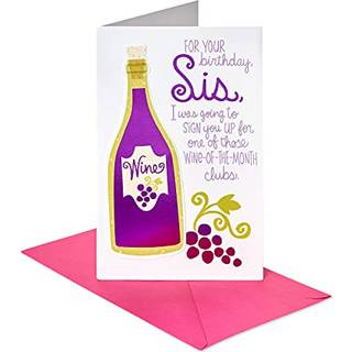 Amerikanske hilsener Sjovt f?dselsdagskort til s?ster (vin-m?ned)