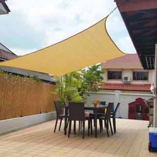 ArtPuch Sun Shade Sail 10'x13 'Sand rektangel buet kantet kommerciel grad 185GSM Permeabel udend?rs skygge klud til d?k baghaven g?rdhave (bruger