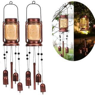 VCDSOY 2 PAKK SOLAR VINDKLINGER FOR UDENSKAB FOR MOM Kvinder Bedstemor Solar Mason Jar Wind Chime Light Unik hængende vindklokkeslag Udendørs IP6