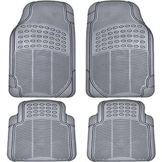 BDK All Weather Rubber Floor Mats til bil SUV & Truck - 4 stykker sæt (for & bag) Trimmabel Heavy Duty Protection (Gray) 1 Count (Pack of 1)