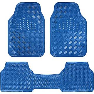 BDK MT-643-BL METALLISK BLING DESIGN Bilgulvm?tter-3-delt s?t kraftigt alt vejr med gummi bagp? passer til bilbilen Van Suv (bl?)
