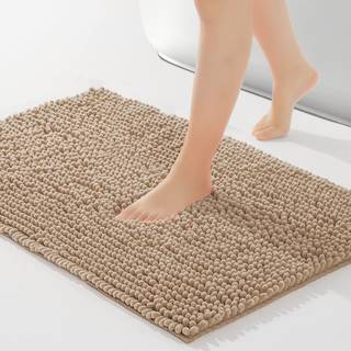 Freshmint Chenille Badrumsmattor som inte är halkad badmatta 32? X20? Tvättbar mjuk duschmatta för badrumsgolv och badkar fluffigt raggy matta H