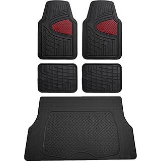 FH Group Premium Liners Tall Channel Trimmable All Weather Rubber Full Set Car Floor Mats (Pink) W. Trimmable hel -sæson fragtforing (Bourgogne)
