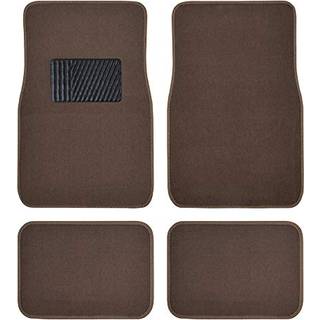 BDK MT-100-DB klassisk m?rk beige t?ppegulvm?tter med vinylh?lpude til bil SUV Truck Van Universal Fit Fors & Bagerste foring