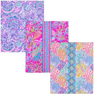 Lilly Pulitzer 3-Pack Pocket-mappe Sæt farverige brevstørrelsesdokumentarrangører mapper kommer hullet stanset for at passe bindemidler til mig n