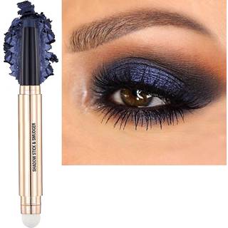 Metiplou 2 In1 Midnight Black Eyeshadow Stick Cream Shimmer Smooth Eyeshadow Pencil Hypoallergenisk vandtæt langvarig øjenskygge (Midnight Black)