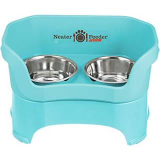 Neater Feeder - Deluxe Model - Mess -Proof Dog Bowls (Stor Aquamarine) - lavet i USA - Forh?jet No Spill Non -tip Non -Slip h?vet rustfrit st?l m