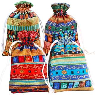 Pinowu 20 Pack DrawString Gift Bag 4x5.5 """" Bomuldslinnedjute kludss?k Muslinposer til bryllupsfest Arts & Crafts Projekter pr?senterer snacks &