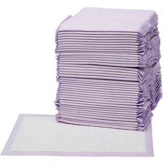 Amazon Basics Cat Pee Pads 100 Count Universal Fit til kattebakke Lugtkontrol uparfumeret hvid/lilla