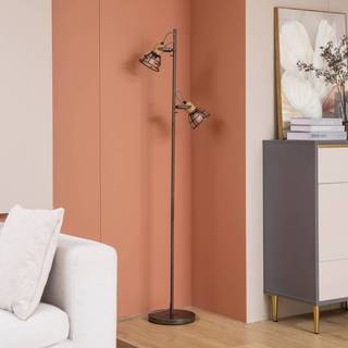 Gulvlampe Arinthea Lindby, Sort, Stue/spisestue, Metal, Herregårds/rustik