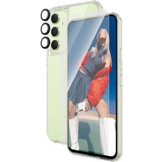 Samsung Galaxy A55 (5G) PanzerGlass 3-i-1 Bundle m. EasyAligner - D3O Bio Hardcase Cover / Skærmbeskyttelse (UWF) / Hoops Kamerabeskyttelse - Gennemsigtig / Sort