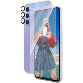 Samsung Galaxy A35 (5G) PanzerGlass 3-i-1 Bundle m. EasyAligner - Skærmbeskyttelse (UWF) / D3O Bio Hardcase Cover / Hoops Kamerabeskyttelse - Gennemsigtig / Sort