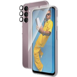Samsung Galaxy A15 / A15 (5G) PanzerGlass 3-i-1 Bundle m. EasyAligner - D3O Bio Hardcase Cover / Skærmbeskyttelse (UWF) / Hoops Kamerabeskyttelse - Gennemsigtig / Sort
