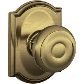 Schlage F10 Geo 609 Cam Camelot Collection Georgian Passage Knob Antik messing