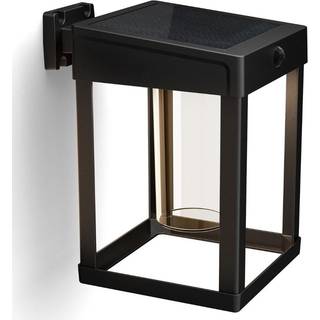 Philips LED-væglampe Camill sort/klar, 14 x 14 cm
