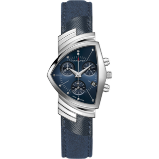Hamilton Ventura Chronograph Quartz Blue Dial NATO Strap Unisex Watch H24432941