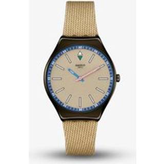 Swatch Skin Irony Sunbaked Sandstone Quartz Beige Dial Beige Textile Strap Unisex Watch SYXM100