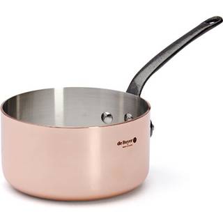 de Buyer Prima Matera Kupfer-Stielkasserolle 14 cm / 1,2 L induktionsgeeignet - Gusseisengriff - Kupfer