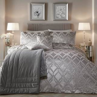 Soiree Soiree Silver Belfort Jacquard Duvet Cover Set