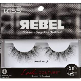 KISS LASH COUTURE REBEL COLLECTION FALSE EYLASHES Downtown Girl '14 mm Inkluderer 1 par vippekontaktlinse Venlig let at anvende genanvendelige st