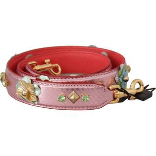 Dolce & Gabbana Metallic Pink Læder Studded Skulder Strap