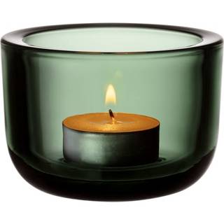 Iittala Valkea Candle Holder 6 Cm - Fyrfadsstager Glas Pine Green - 1070561