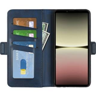 SKALO Sony Xperia 10 V Premium Wallet Flip Cover - Blå
