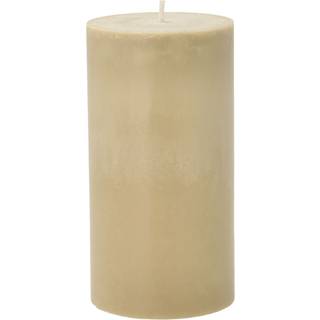 Trae Bloklys fra Villa Collection - Camel farve - 100% Ren stearin